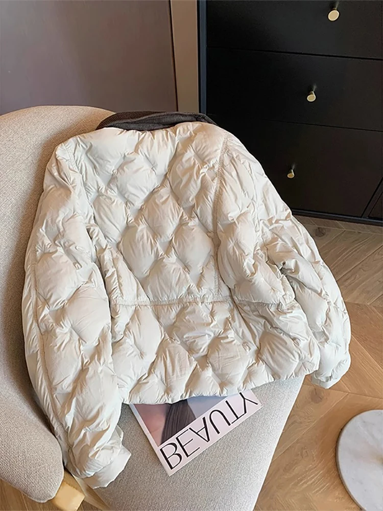 Retro Splicing Turn Down Collar Thickened Cotton Jacket Women Winter Loose Warm Single-breasted Coat Casual Short Cotton Top