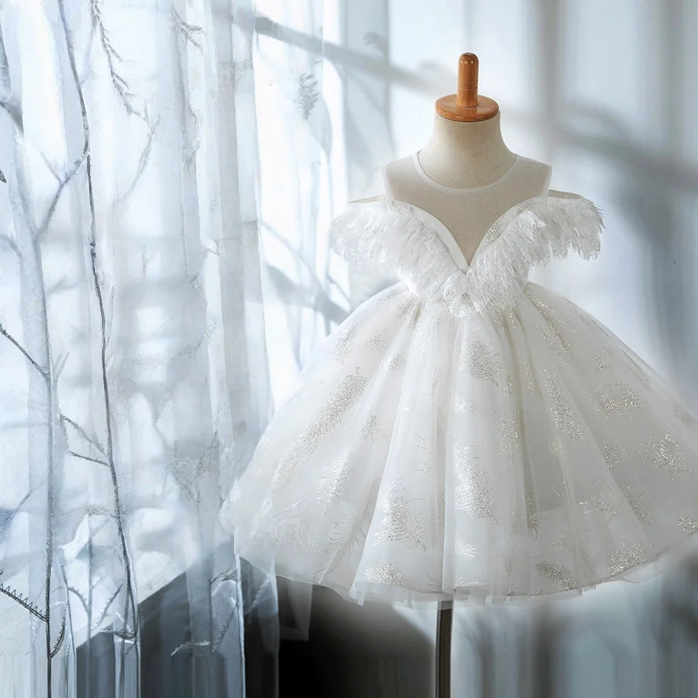 

Custom JDY High Flower Girl Dress Wedding Guest Gown Birthday Party Pageant Dress Kids Formal Occasion Gown فساتين اطفال