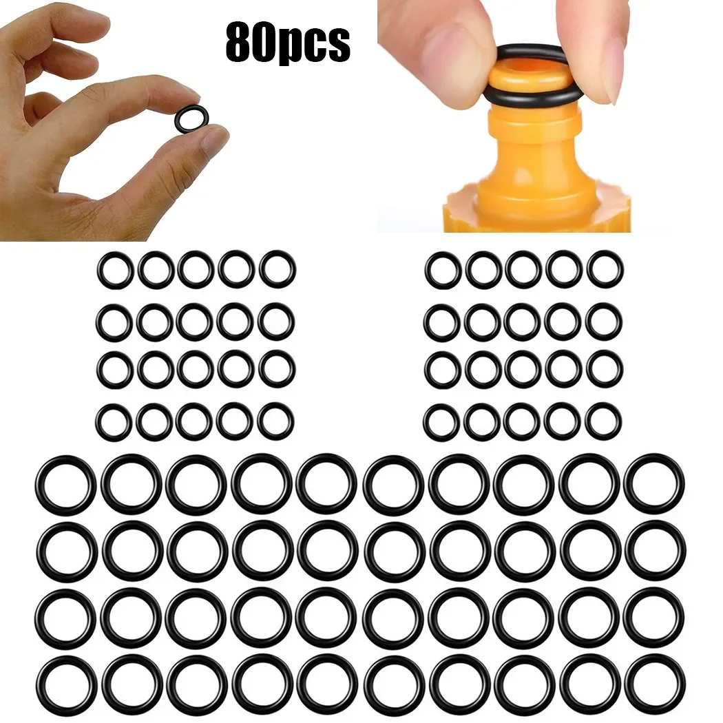 40/80Pcs 1/4 M22 O-Rings + 3/8 O-Rings Rubber For Pressure Washer Hose Quick Disconnect