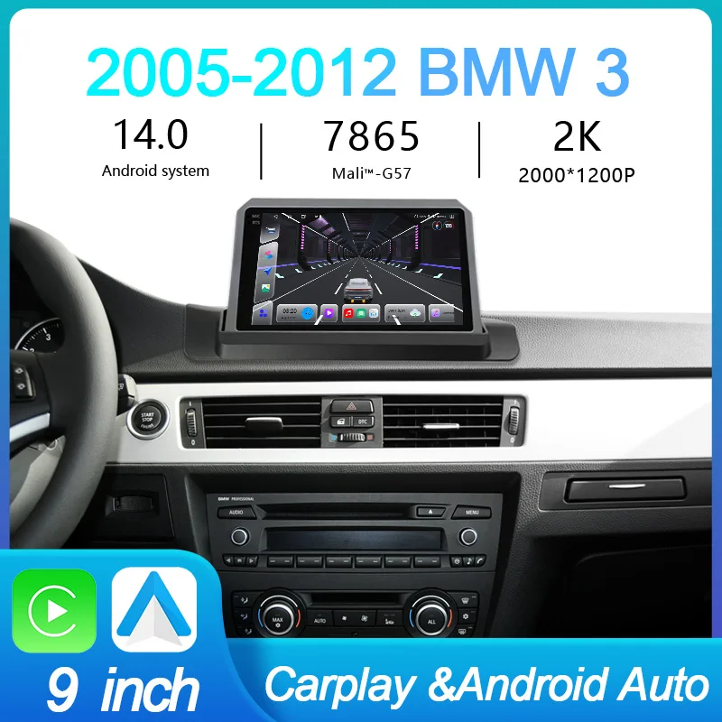 MeiHua For BMW 2005-2012 3-series E90 suit Car Radio Multimedia Video Player GPS Carplay Android 14 Autoradio Head Unit 2K QLED