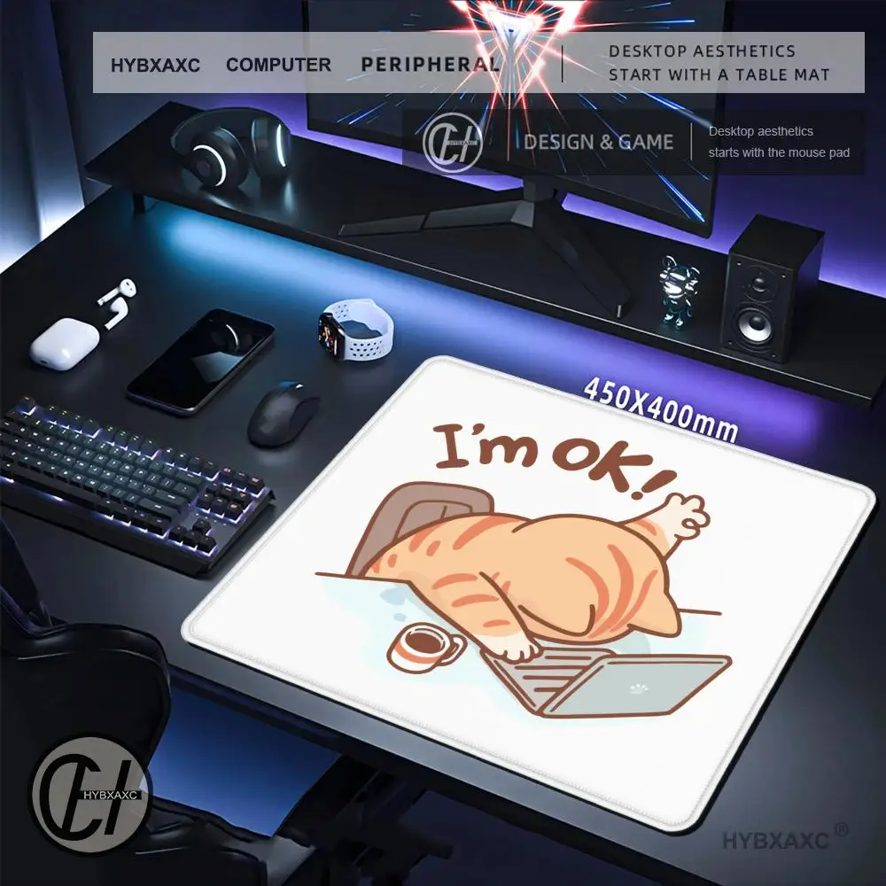 HYBXAXC I'm fine!- Cat theme Samll Mouse Pad  Desk Mat for Office or Home, Modern Mousepad for Work Setup, Computer Accessories