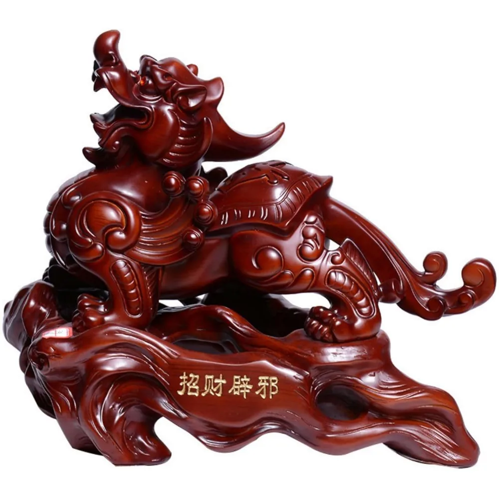 Figurina cinese Pi Xiu in resina Feng Shui: migliora la ricchezza, la fortuna e la prosperità per la casa, il soggiorno, l'armadietto bar, l'armadietto TV, un