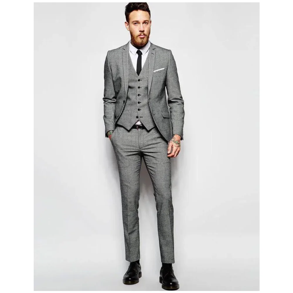 

Custom Made Suits For Men Wedding Groom Men Suit Tuxedos Mens Terno Masculino Blazers For Man 3 Pieces (Jacket+Pant+Vest+Tie)