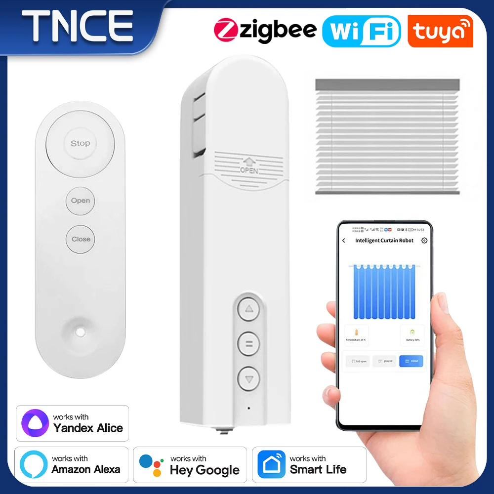 TNCE DIY Chain Motorized Roller WIFI Zigbee, Tuya shutter Blinds Shade Drive Motor, Smart life APP, Voice with Alexa Google home