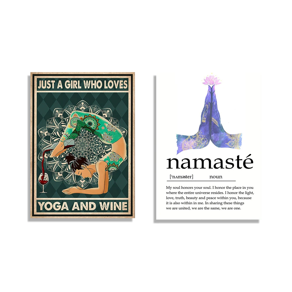 Namaste Definition Namaste poster, just a girl who loves yoga and wine, loves yoga and drinking wine, yoga pose mandala poster