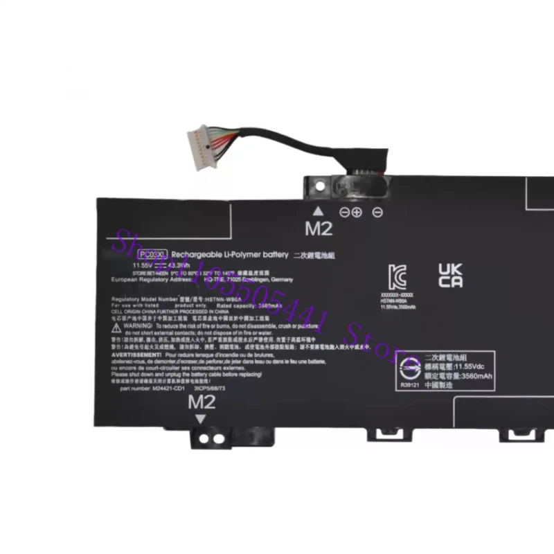 11.55V 43.3Wh 3560mAh  PC03XL Laptop Battery for HP TPN-W152 C179 W146 Book Pro 13