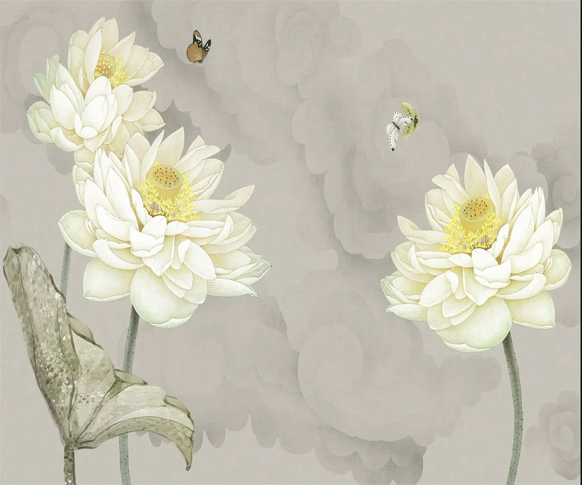Custom Wallpaper Mural Floral Flower Oil Painting Hotel Bedroom Background Wall Paintings wallpaper for walls 3d papel de parede