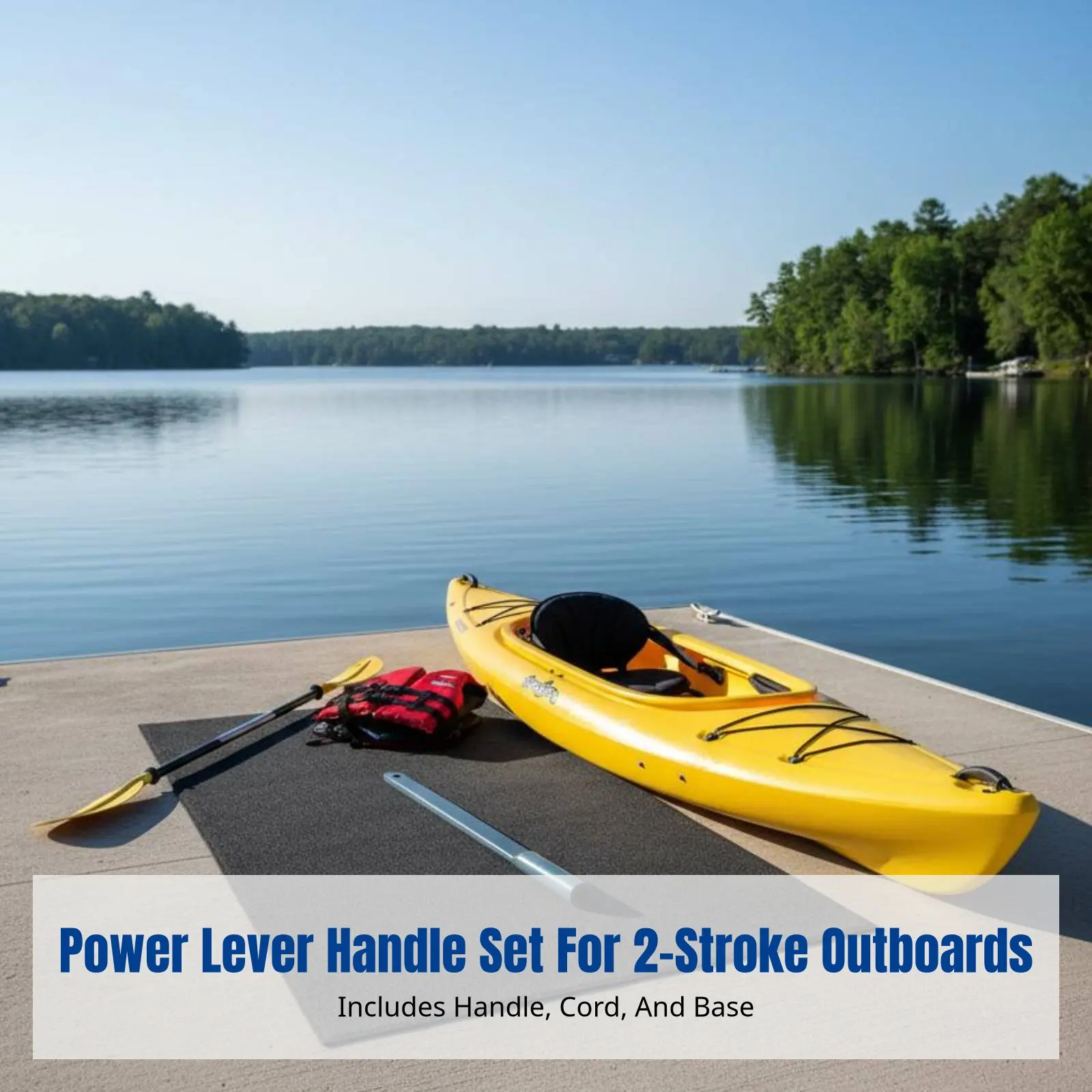 

Two-Stroke Outboard Engine Power Lever Handle Assembly, Boat Engine Remote Control, Universal Kit