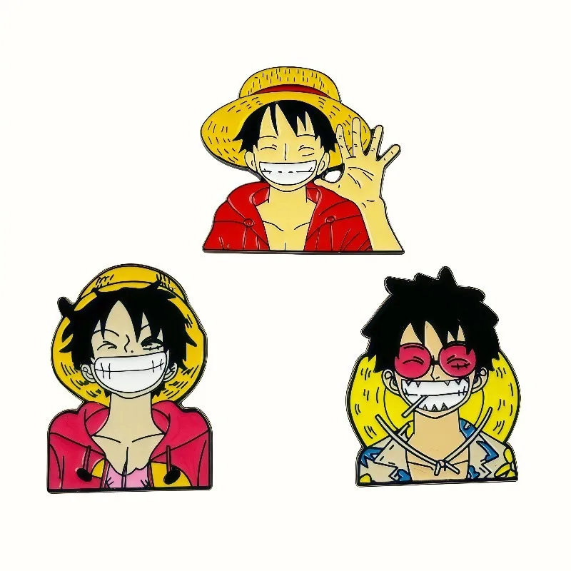 

One Piece Luffy Japanese Anime Metal Brooch Alloy Drip Oil Badge Creative Personality Accessories for Both Men and Women Gift