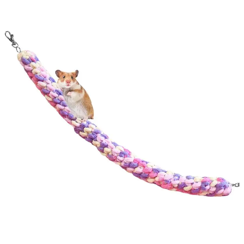 Sugar Glider Climbing Rope Pink Violet Small Pet Climbing Rope Enrichment Toys Cotton Rope Swing Toy Cage Accessories for Pets