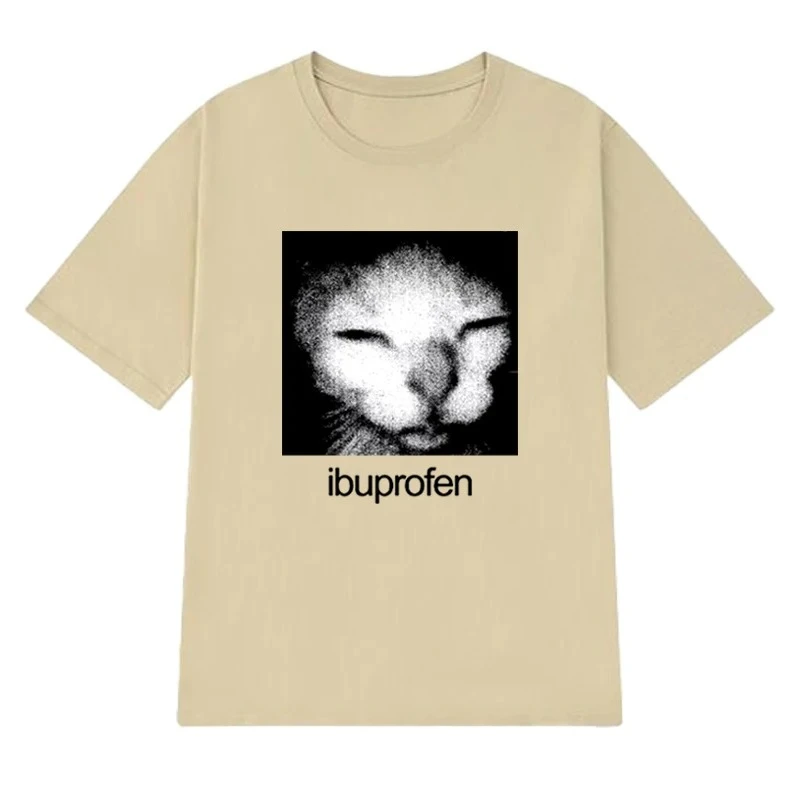 Camisetas gráficas divertenti de gato ibuprofeno para mujer camisetas Harajuku Vintage blancas de manga corta Topsropa de