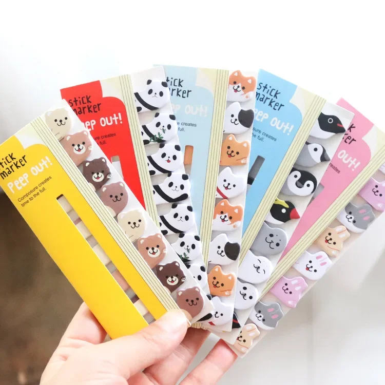 Kawaii Penguin Cat Panda Memo Pads notas adhesivas índice publicado planificador estudiante papelería escuela suministros de oficina