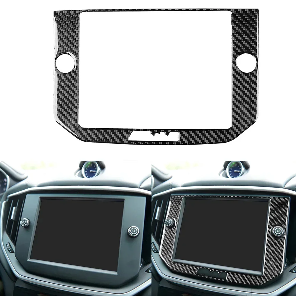Carbon Fiber GPS Navigation Panel Cover Fit For Maserati Ghibli 2014-2015 Black Practical Auto Accessories Tools