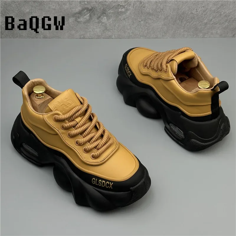 Designer Style Men Shoes Autumn Winter Comfortable Men\'s Thick Platform Sneakers Fashion Casual Shoes Sports Trainers Tenis