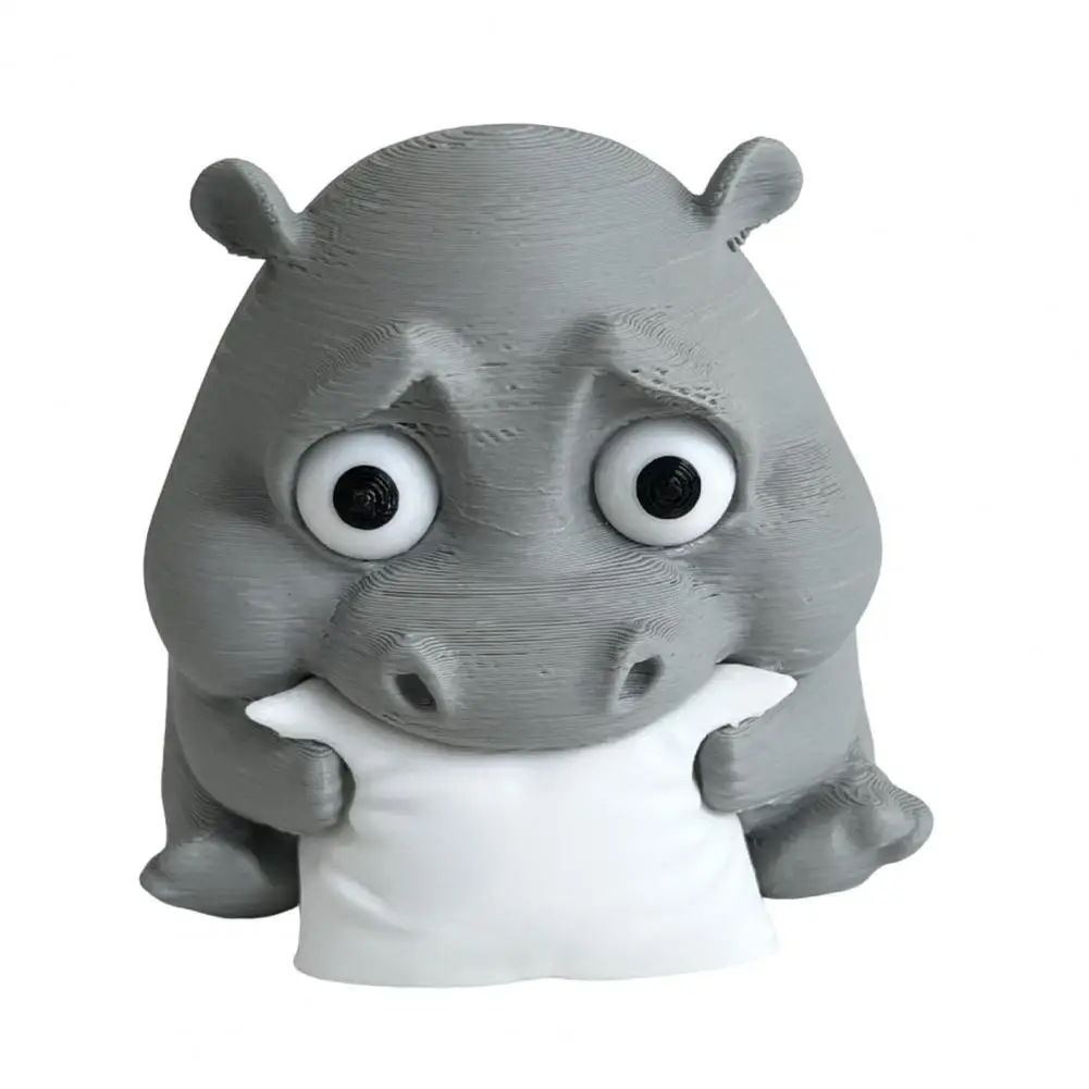 Quirky Hippo Decoration Hippo Ornament Baby Hippo 3d Printed Ornament Miniature Figurine Collectible Desktop Decoration for Home