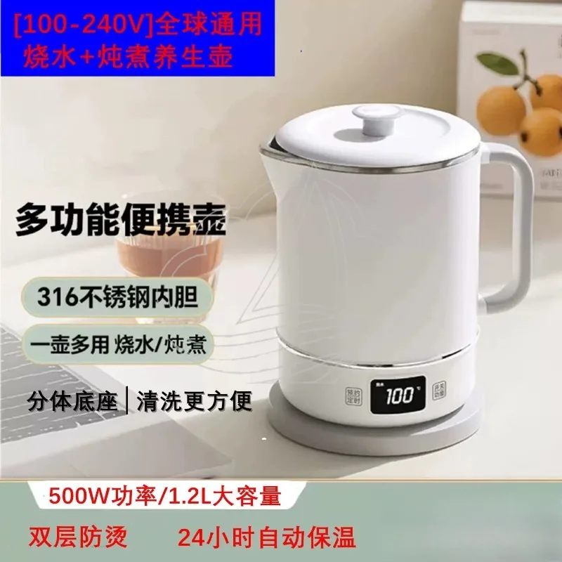 Universal 100-240V Travel Heating Pot Portable Multi-purpose Water Boiler Stew Soup Noodle Porridge Jug