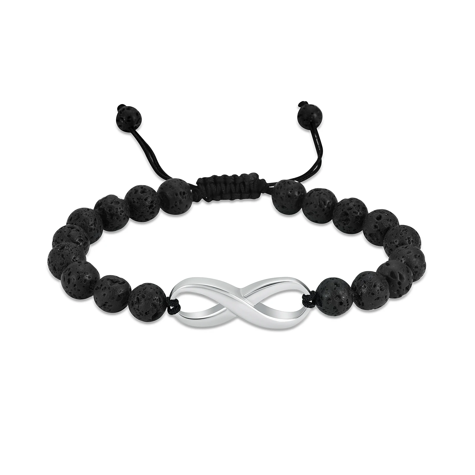 Infinity Crematie Urn Armband voor As Lavasteen Verstelbare Memorial Bangle Geliefden Ash Holder Keepsake Sieraden