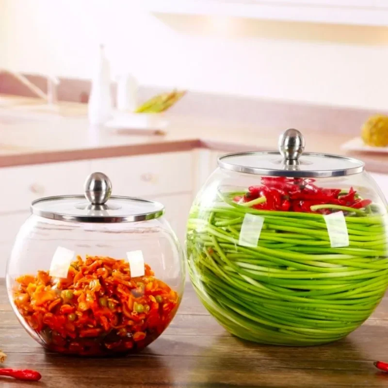 Large Capacity Glass Storage Jars Thickened Pickle Containers Kitchen Storage with Multifunctional Lid Safe Food Preservation