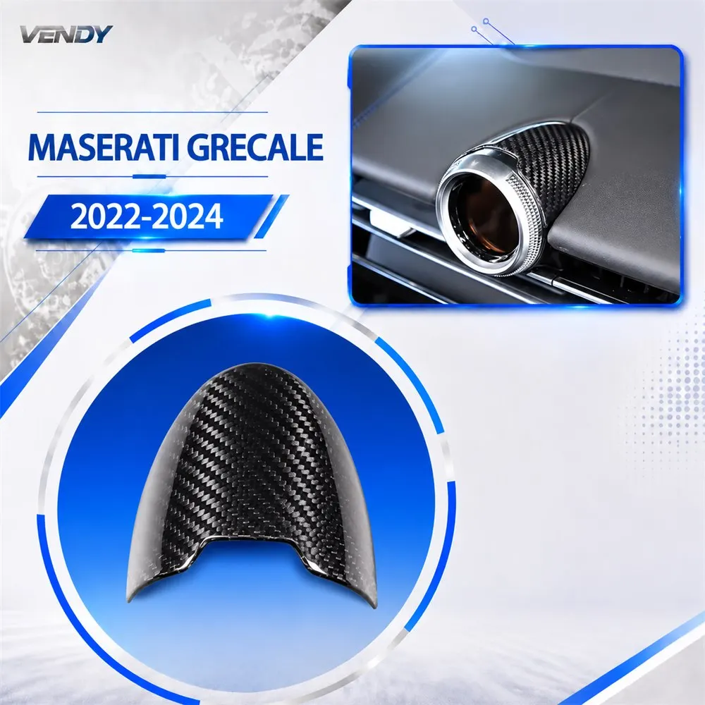 Real Carbon Fiber For Maserati Grecale 2022-2024 Center Clock Decorative Cover Trim Modified Parts Accessories