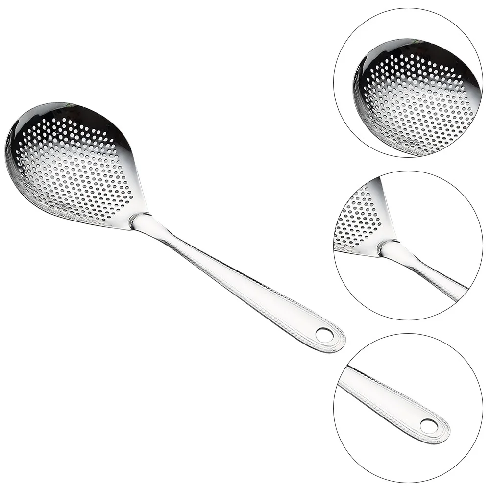 

Stainless Steel Slotted Spoon Kitchen Skimmer Hot Pot Filter Polished Edges Large Head Slotted Spoon Kitchen Skimmer