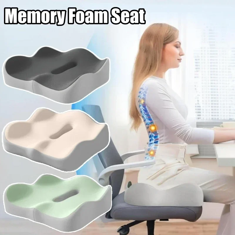 

Ergonomic Memory Foam Seat Cushion Suitable for Office Chairs Car Seats Relieves Tailbone and Hip Pain. Durable and Comfortable