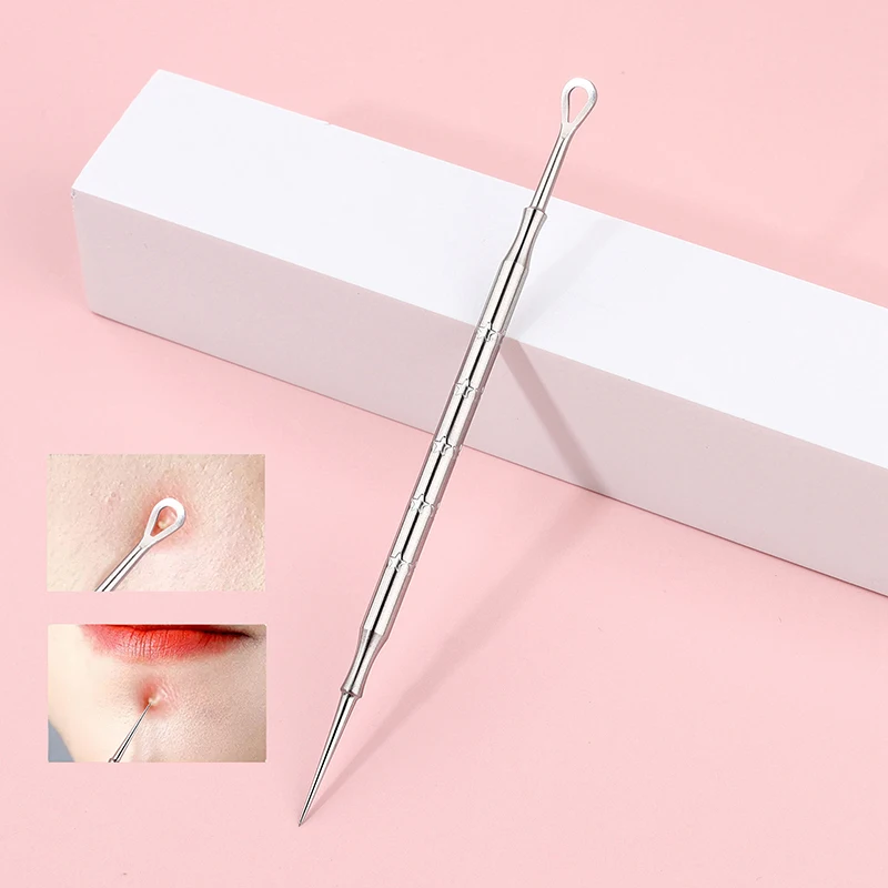 검은 점 여드름 블랙헤드 리무버 도구 바늘, 짜기 여드름 도구 스푼, 얼굴 청소 코메돈 추출기 모공 클리너
