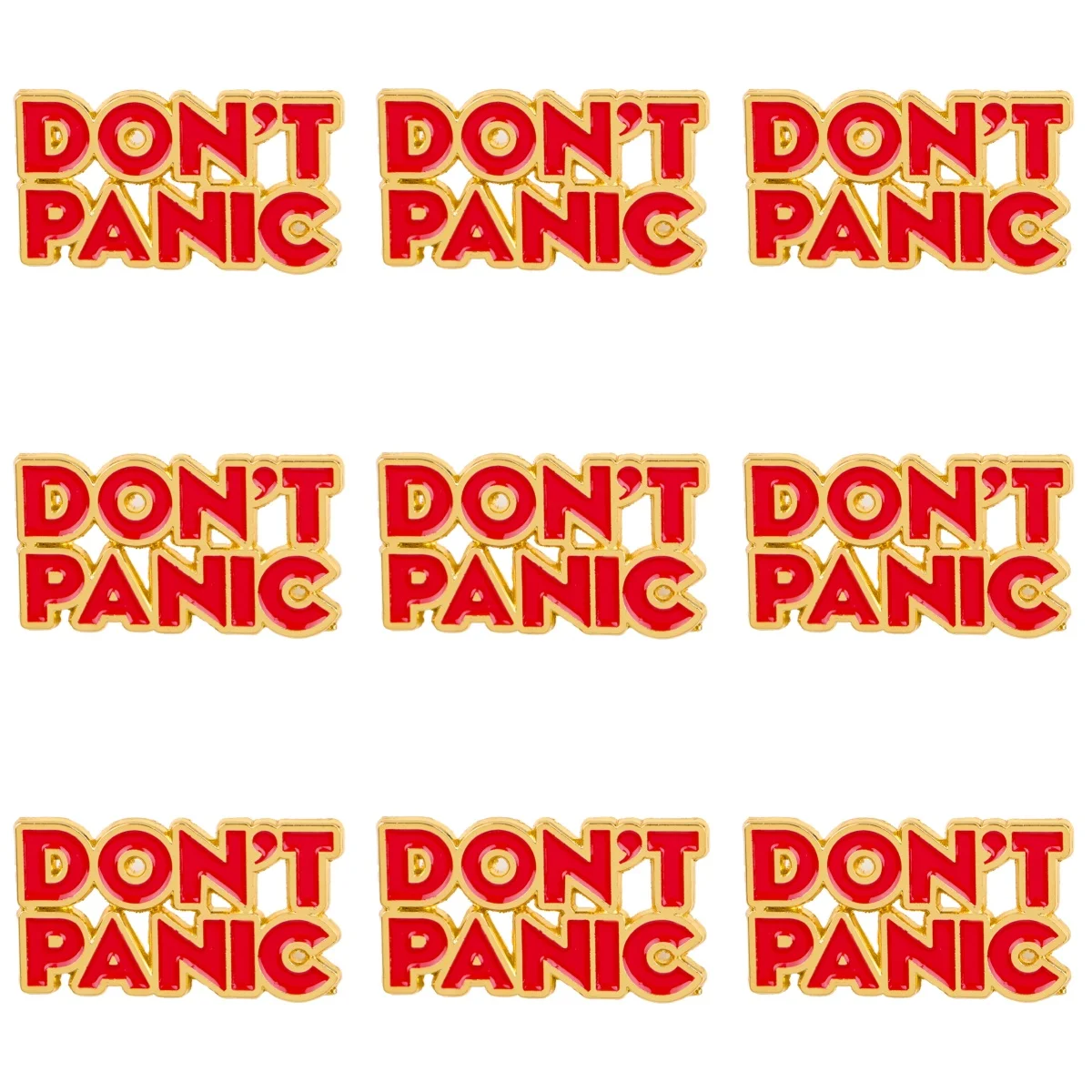 9-teiliges Set Lustige Zitat-Broschen 'Don't Panic' Emaille-Pin-Set Vintage-Anstecknadeln für Rucksack/Jacke Geschenk für Sci-Fi-Fans