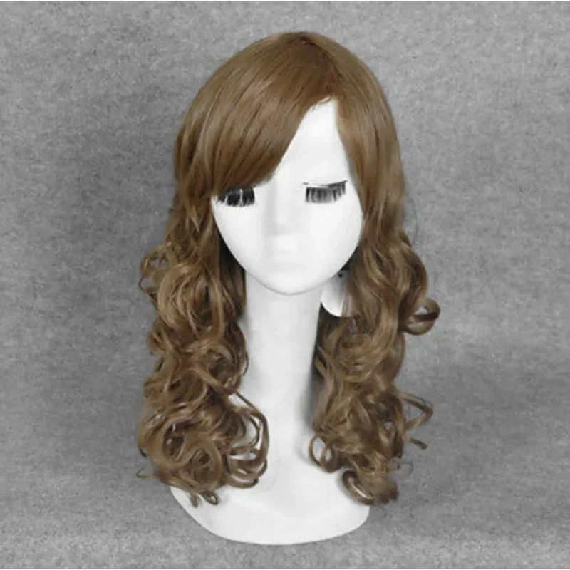 Otaku wig sexy girl anime cosplay long brown curly hair handmade wigs wigs