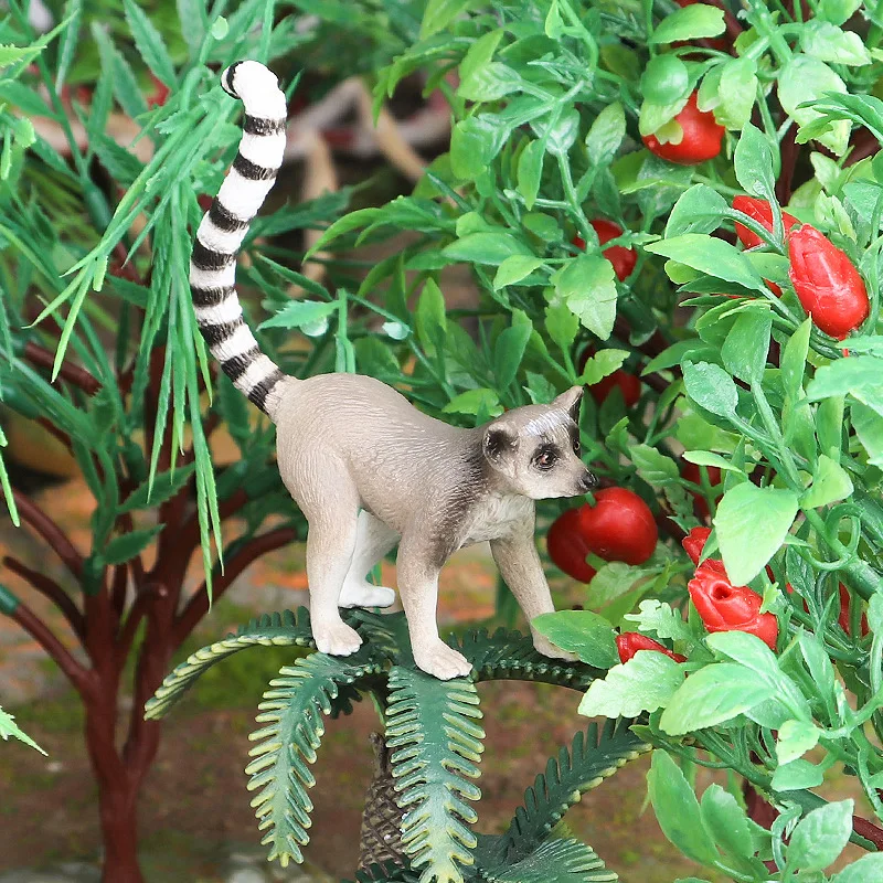 Oenux Simulation Wilde Figuren Weniger Panda Waschbär Lemur Modell Action-figuren Wald Tiere Hause Bildung Kinder Spielzeug Geschenk – Detail 15