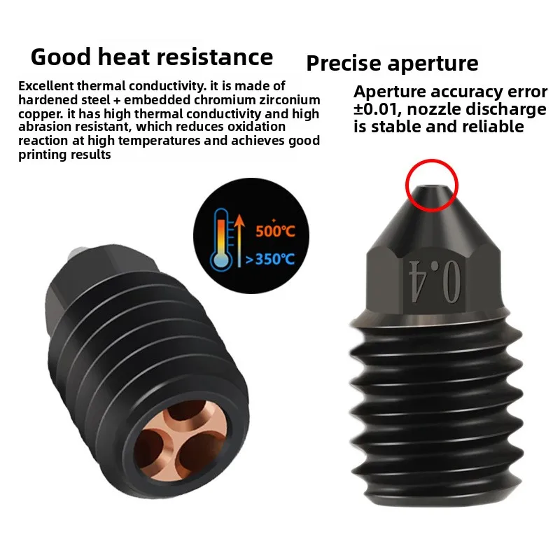 3D printer accessories FOR Bambu Lab X1P1 hardened steel CHT nozzle three holes high flow wear-resistant nozzle 6