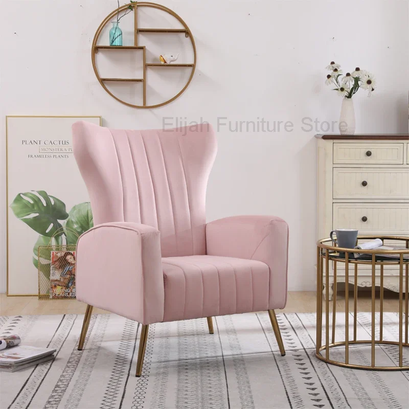 

Backrest Pink Single Minimalist Armchair Personal Leather Lounge Chair Sofa Modern Accent Sillas De Comedor Home Decor SY50LC