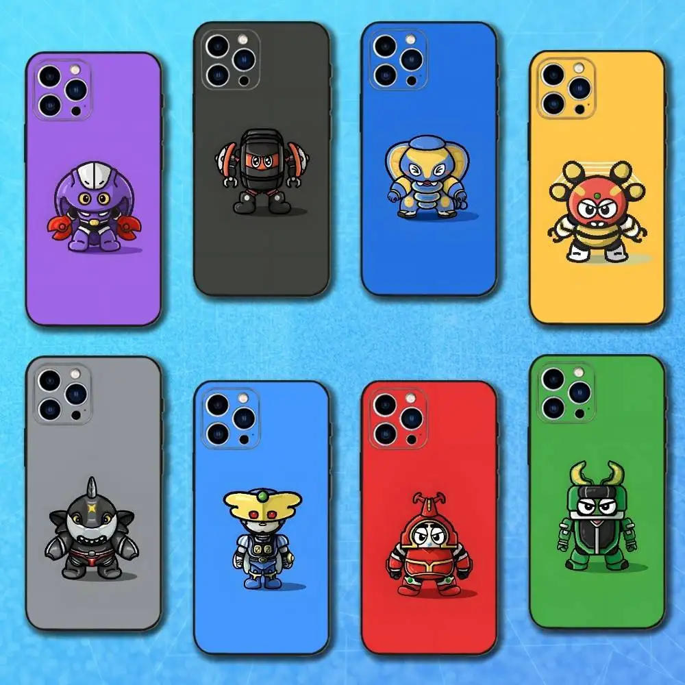 

Cartoon K-Kabutack B-Robo Phone Case For iPhone 17,16,15,14,13,12,11 Plus,Pro Max,XS,X,XR,SE,Mini,8,7,Soft Silicone Black Cover