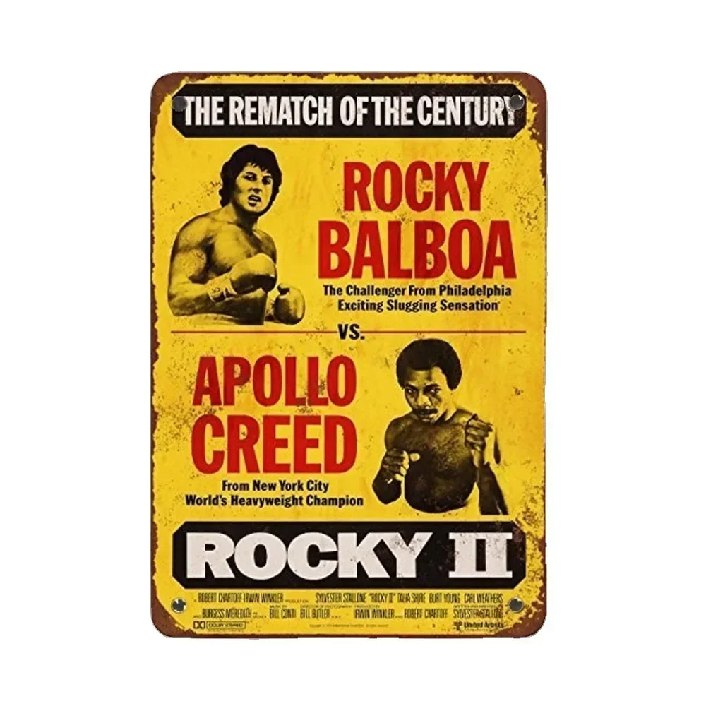 1979 Rocky Balboa Vs. Apollo Creed Vintage Look Tin Sign Metal Sign Metal Poster Metal Decor  Wall Sign Wall Decor Posters