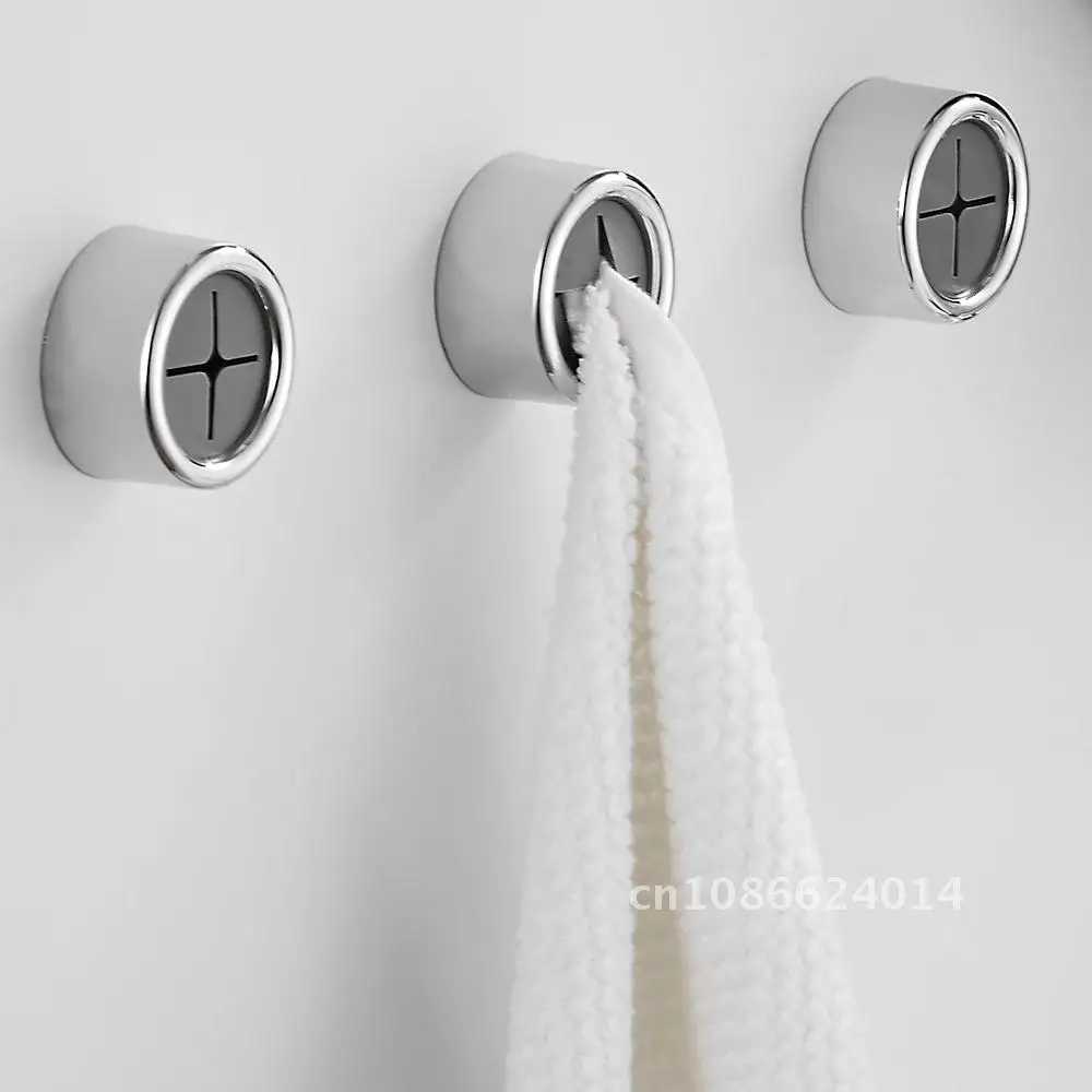 Self Adhesive Towel Hanger Holder Wall Mount 3Pcs Brief Wash Cloth Hook Holder Convenient Bathroom Storage Rack Bathroom Rack