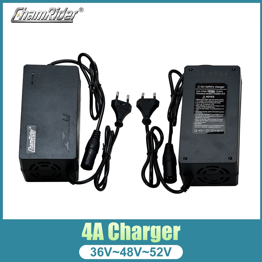 

36V 48V 52V Lithium Battery wide voltage Charger for Electric Bike, Li-ion Battery Pack, 42V, 54.6V, 58.8V, DC, XLR