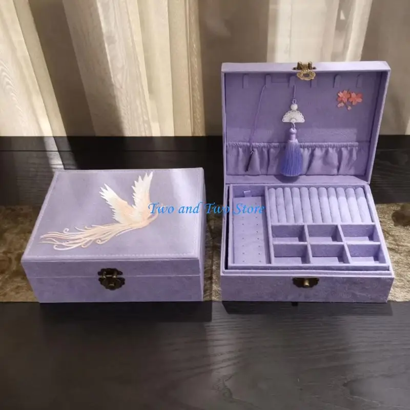 

HX6F Portable Jewelry Storage Casket Ample Space Saving Home Accessory for Personalized Adornment Pieces Sprcial Gifts