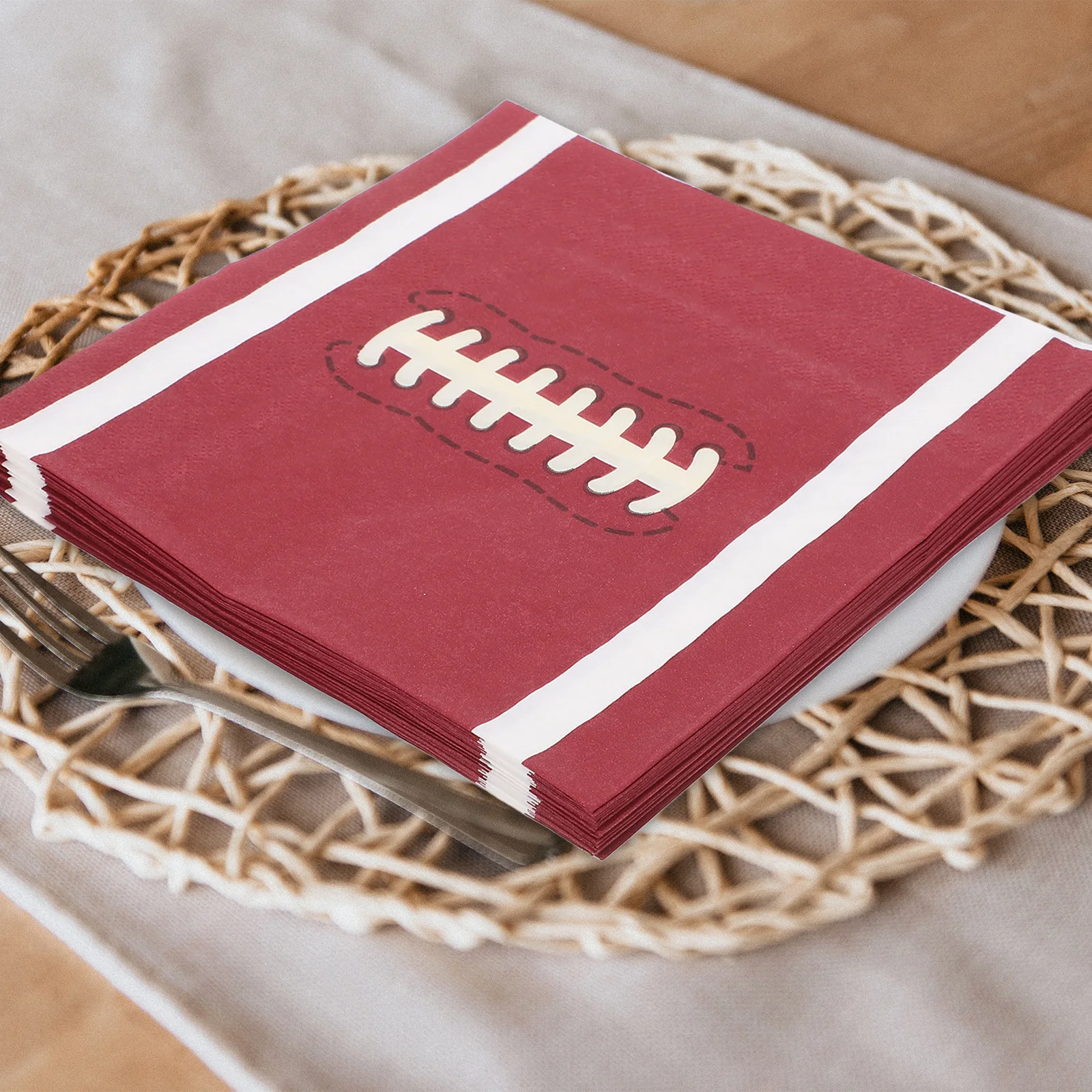 20 個サッカーナプキン厚い使い捨てペーパータオルパーティースポーツテーマ誕生日装飾カクテルランチナプキン用品