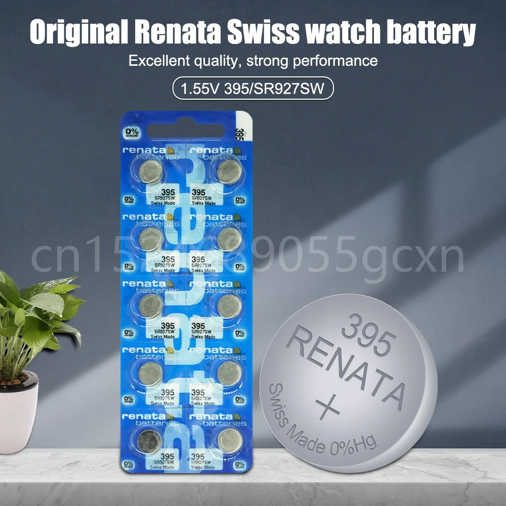 100% Original Renata 395 SR927SW AG7 LR927 LR57 399 SP395 LR927W 1.55V Silver Oxide Battery for Watch Button Coin Cell