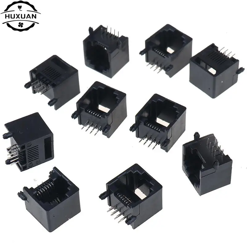10 Buah/Banyak RJ45 8P8C Komputer Jaringan Internet PCB Jack Socket