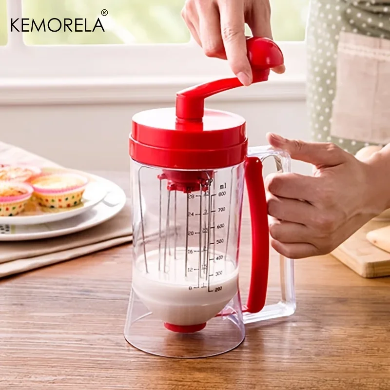 

KEMORELA Hand Batter Mixer Cream Dough Dispensador for Pancakes Cookies Cupcakes Cake Muffins - Measuring Flour Paste Mixer
