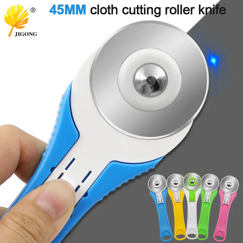 45mm Rotary Cutter Set Leather Craft Cutting Tool with Ergonomic Handle for DIY Fabric Patchworking Sewing Quilting Crafting
