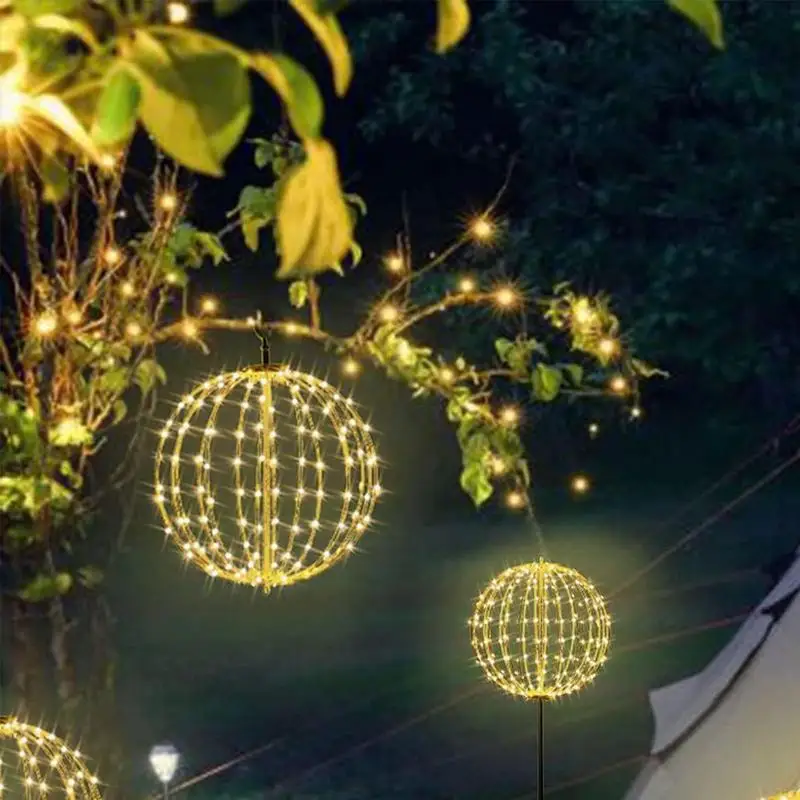 Sfera di natale luci palla di Rattan alberi di natale luci stringa globo palla fata ghirlanda luce festa di nozze luce appesa