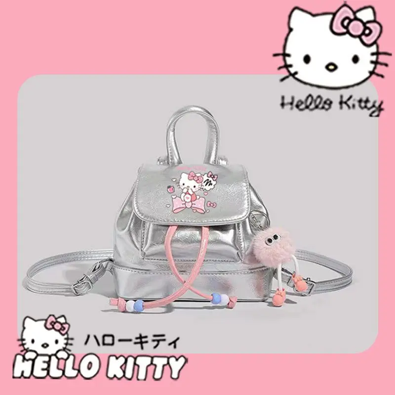 Sanrio Cartoon Animation Mochila, Hello Kitty Schoolbag, bonito, popular, viajante, Commuter Bag, outono, inverno, nova moda