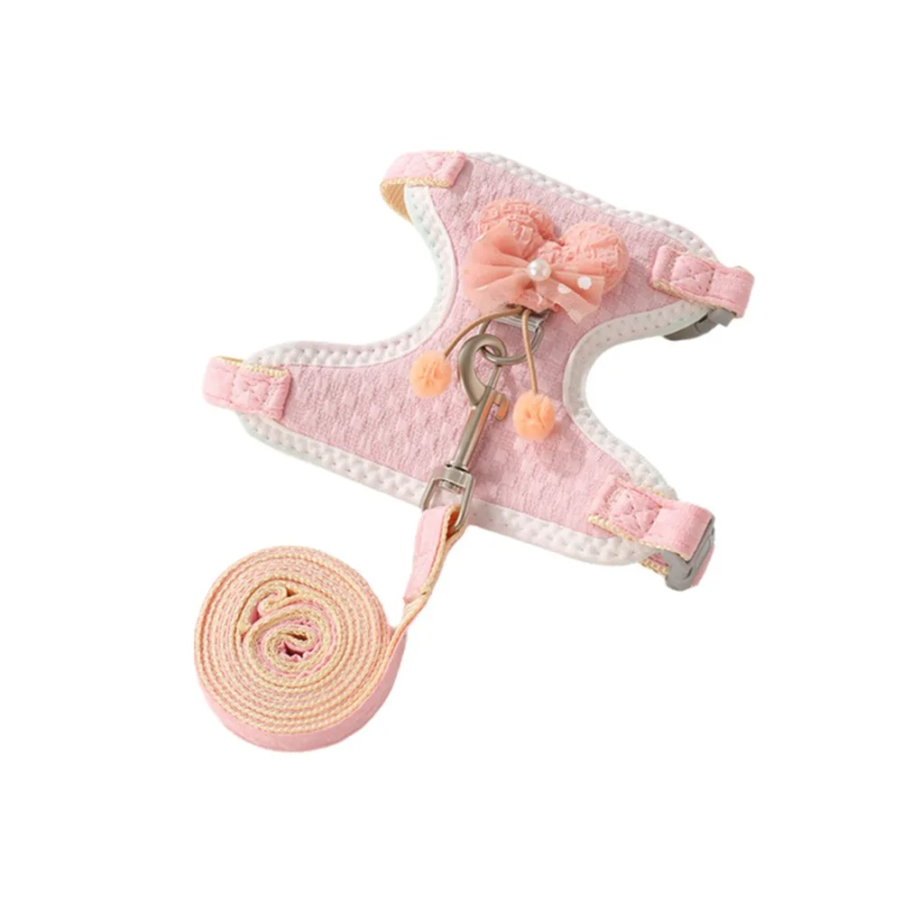 

Breathable Pet Vest Harness Escape Proof Adjustable Dog Chest Strap Lightweight Anti breakaway Pet Leash Set for Cat Walking