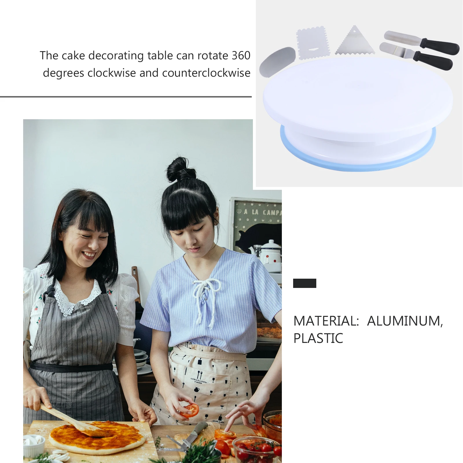 

1 set Cake Turntable Scrapers Baking Accessories DIY Tools Smooth Surface Easy Cake Diy Tools Clean DurabilityCake