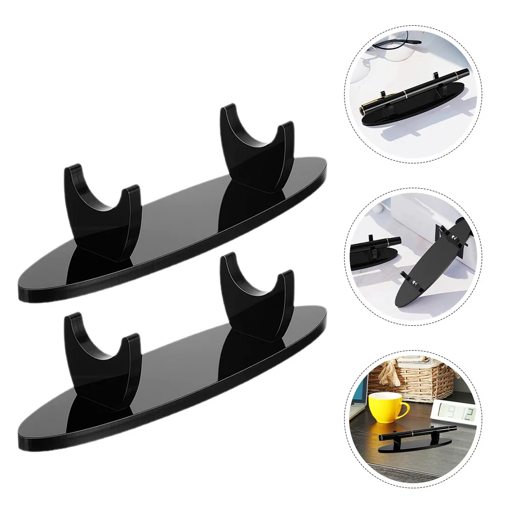 

2Pcs Pencil Holder for Desk Acrylic Pen Display Rack with Dual Slots Organize Stationery Art Supplies Efficiently Space Saving