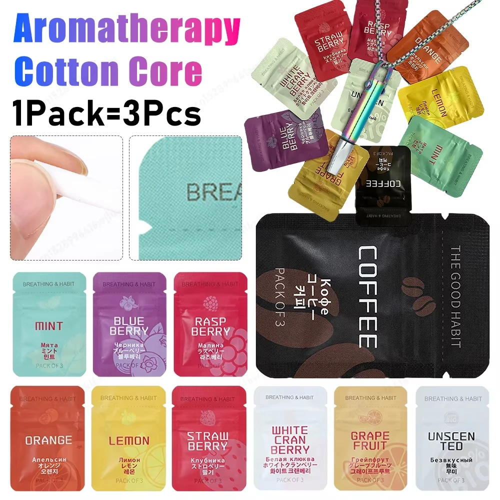 1/2/3 Pack de filtres en coton aromathérapeutique pour la décompression, coton pour arrêter de fumer, sans fumée, préféré pour soulager l'anxiété (sans collier)