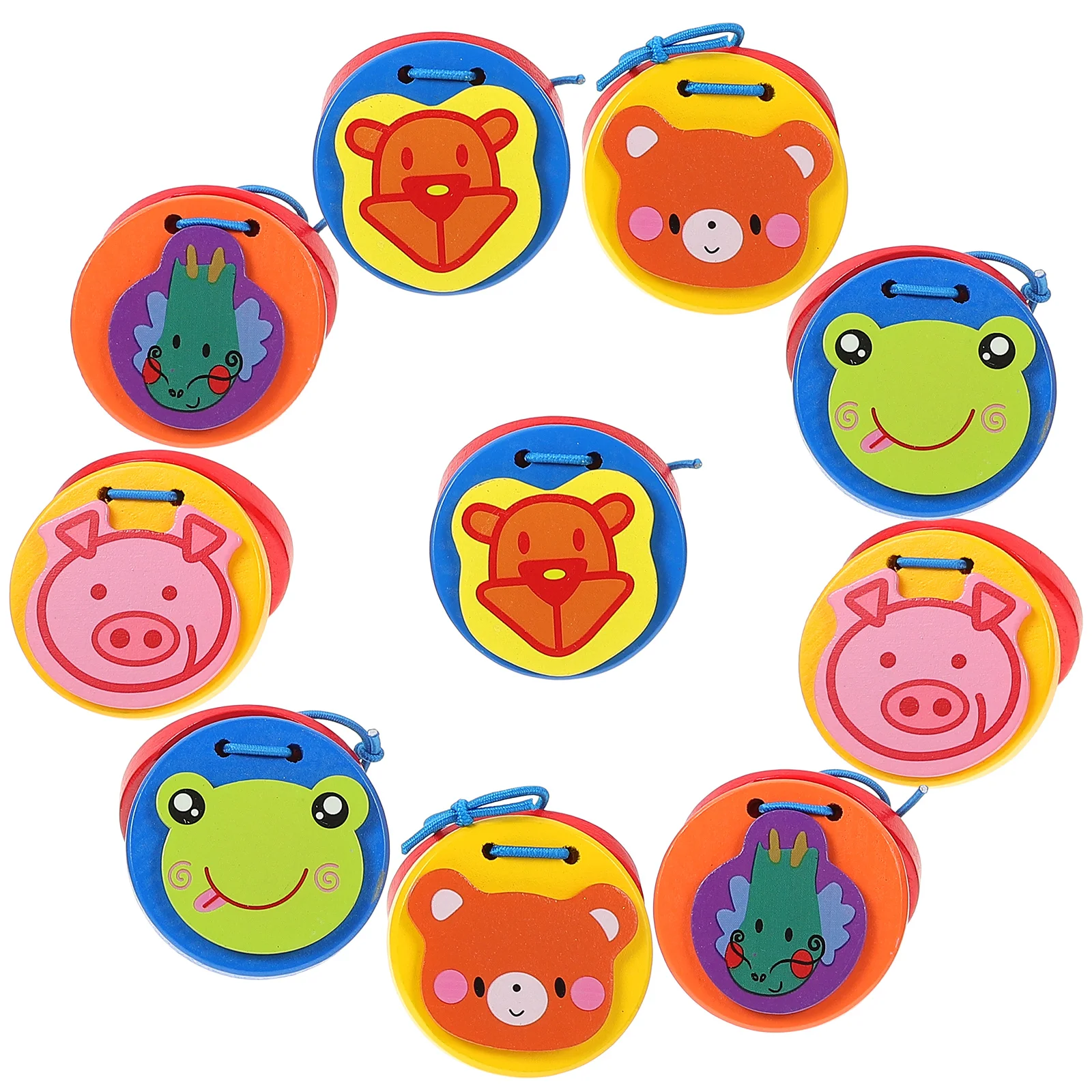 

Cartoon Wooden Castanet Toy Baby Clapper Handle Musical Percussion Instrument Educational Toys For Children