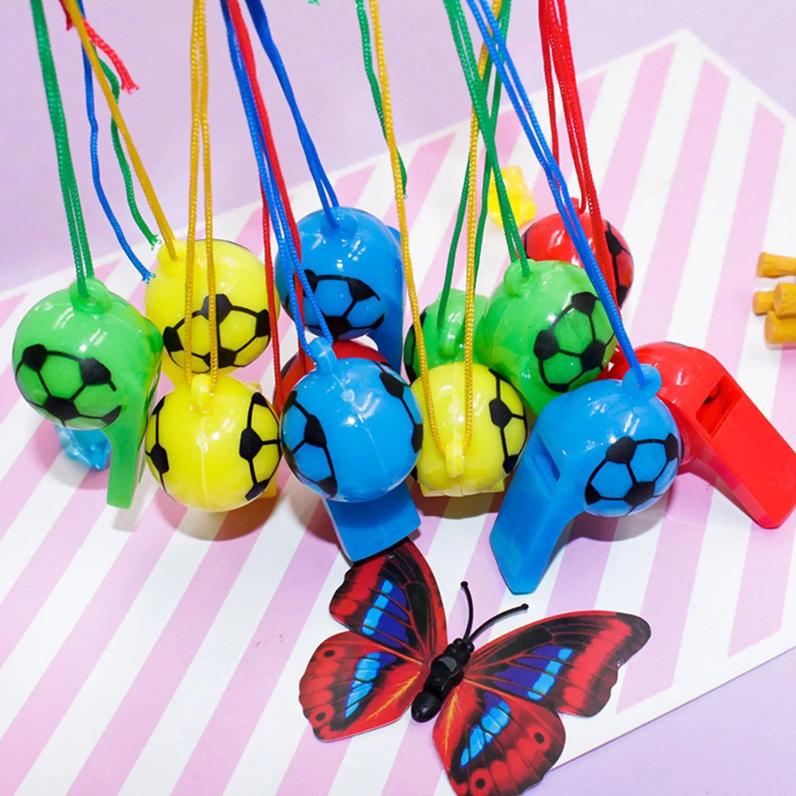 Silbato de arcilla para entrenamiento de niños, equipo de fútbol con cordón, árbitro, entrenador, 2x5