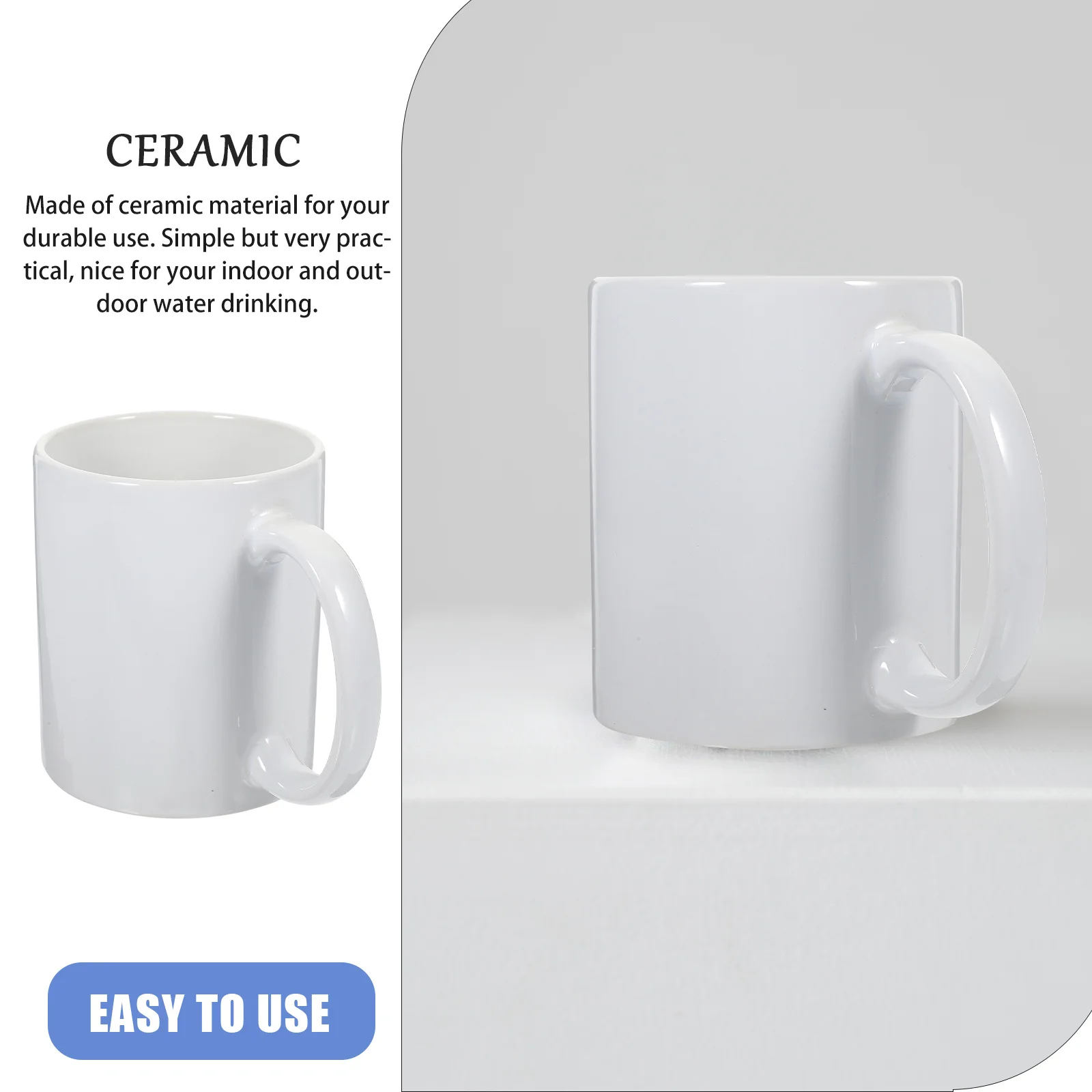 Tasse à revêtement par Sublimation vierge, tasse à café en céramique, tasse d'eau à transfert de chaleur, Durable pour bricolage, impression personnalisée, Souvenirs scolaires